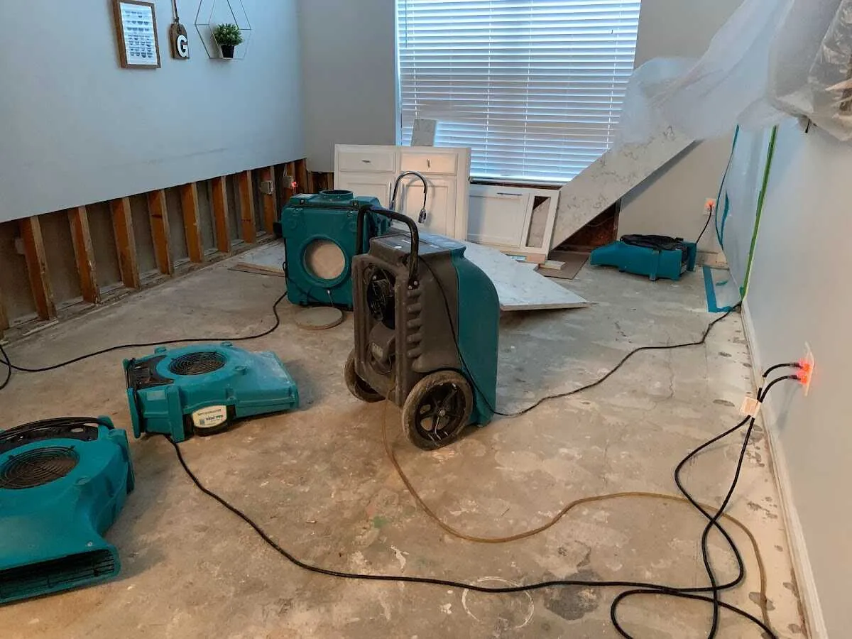 Dehumidifier in flood-cut room for Water Extraction & Removal in Orangevale